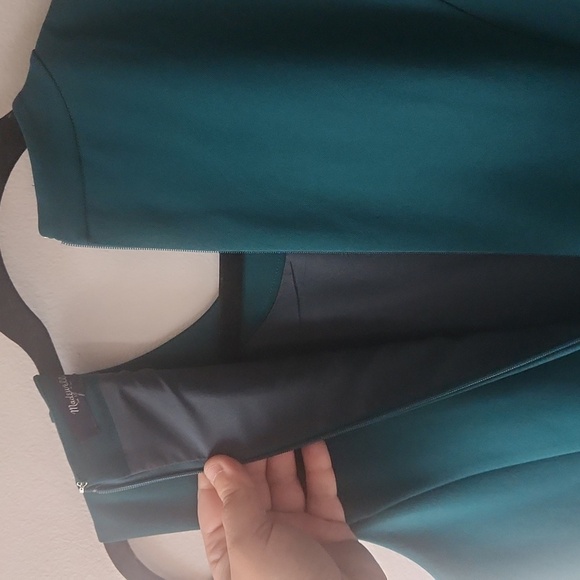 Madewell Anywhere Skater Dress Women Emerald Fit & Flare Back Zip Lined, size 8 - Picture 11 of 11